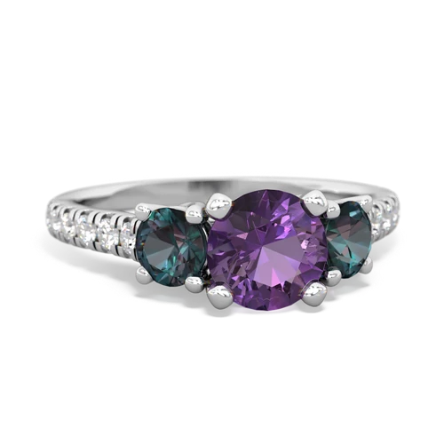 amethyst-alexandrite trellis pave ring