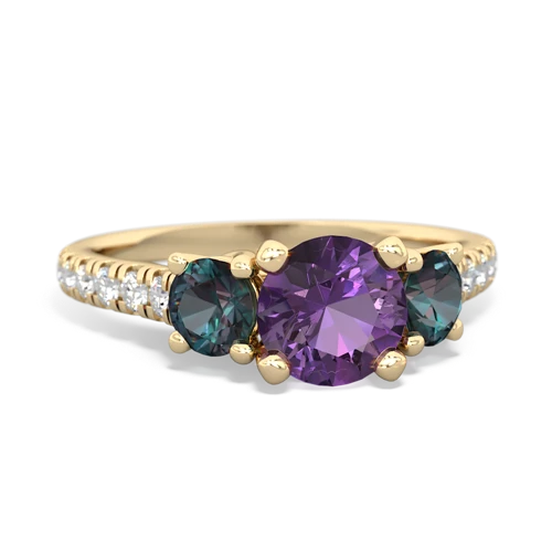 amethyst-alexandrite trellis pave ring