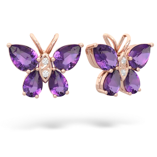 amethyst-amethyst butterfly earrings