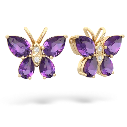 amethyst-amethyst butterfly earrings
