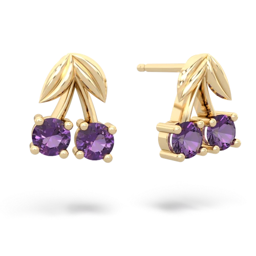 amethyst-amethyst cherries earrings