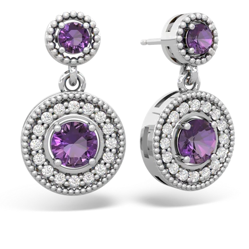 amethyst-amethyst halo earrings