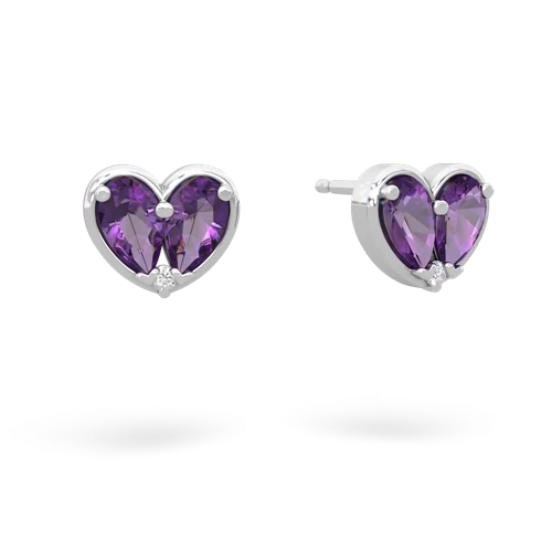 amethyst-amethyst one heart earrings