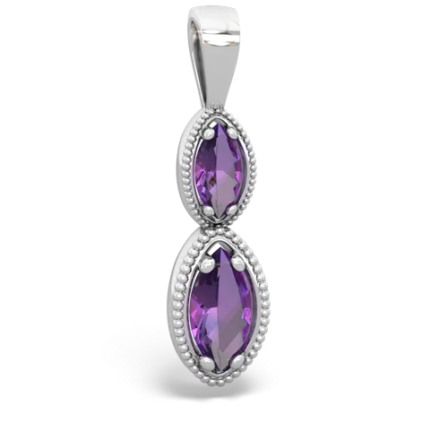 amethyst-amethyst antique milgrain pendant