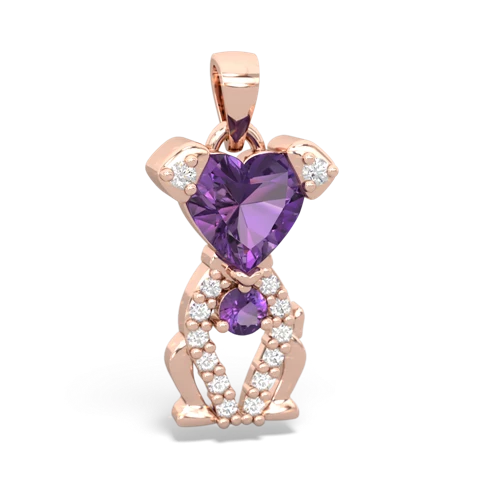 amethyst-amethyst birthstone puppy pendant