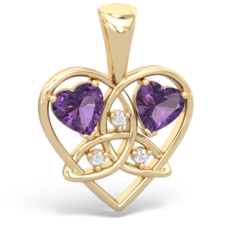 amethyst-amethyst celtic heart pendant