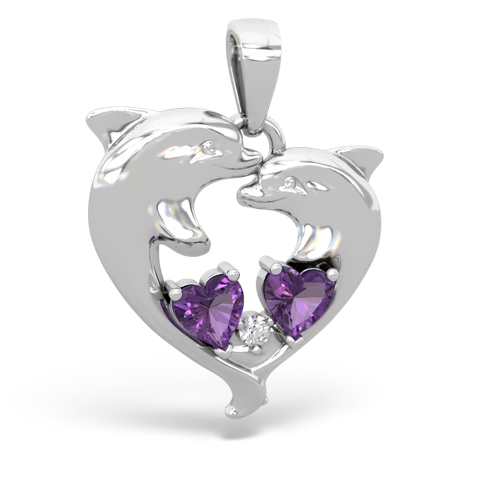 amethyst-amethyst dolphins pendant