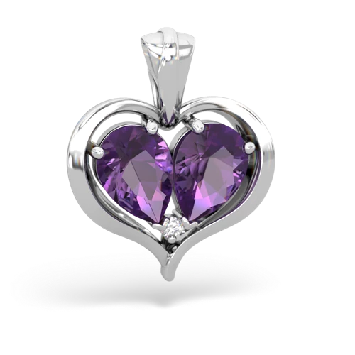 Amethyst Genuine Amethyst with Genuine Amethyst Two Become One pendant Pendant