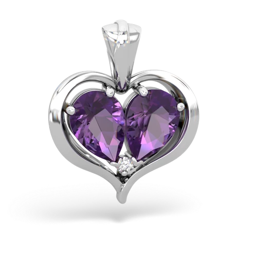 amethyst-amethyst half heart whole pendant