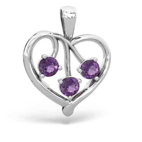 white topaz-aquamarine love heart pendant