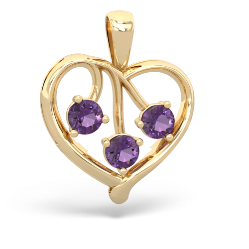 amethyst-amethyst love heart pendant