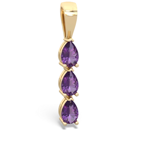 amethyst-amethyst three stone pendant