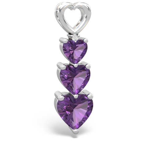 amethyst-amethyst three stone pendant