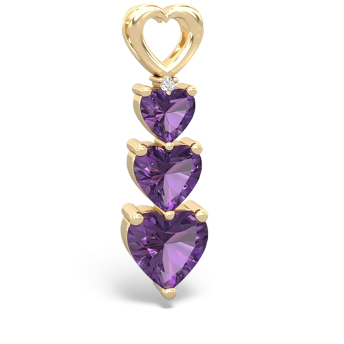 Amethyst Genuine Amethyst with Genuine Amethyst and Lab Created Ruby Past Present Future pendant Pendant