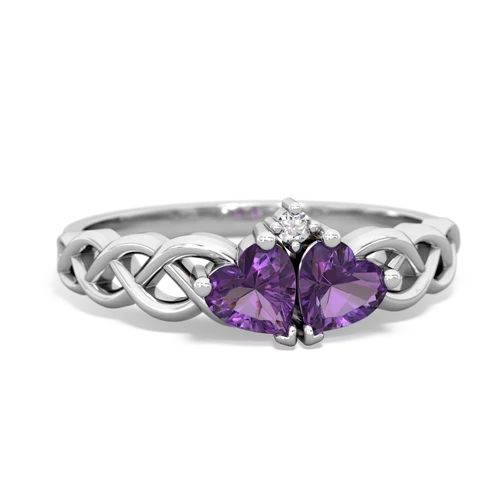 amethyst-amethyst celtic braid ring