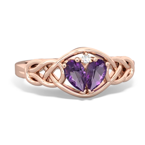 amethyst-amethyst celtic knot ring