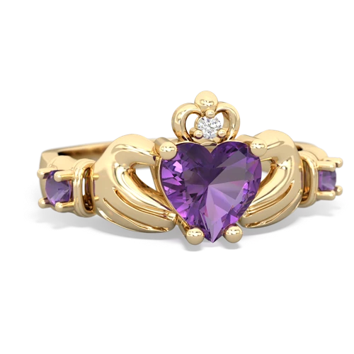 Amethyst Genuine Amethyst with Genuine Amethyst and  Claddagh ring Ring