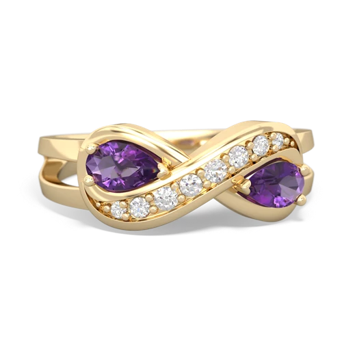 Amethyst Genuine Amethyst with Genuine Amethyst Diamond Infinity ring Ring