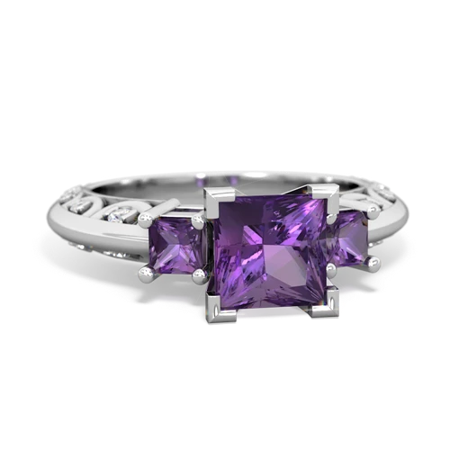 amethyst-lab sapphire engagement ring