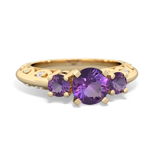Amethyst Genuine Amethyst with Genuine Amethyst Art Deco ring Ring