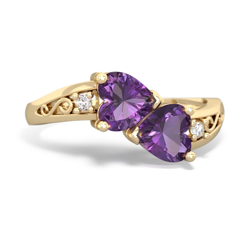 amethyst-amethyst filligree ring