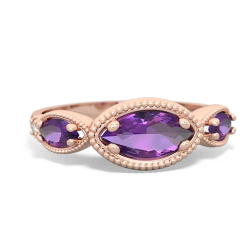 amethyst-amethyst milgrain marquise ring