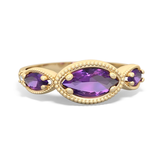 amethyst-amethyst milgrain marquise ring