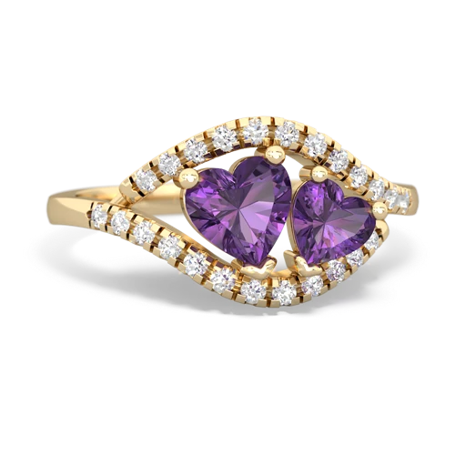 amethyst-amethyst mother child ring