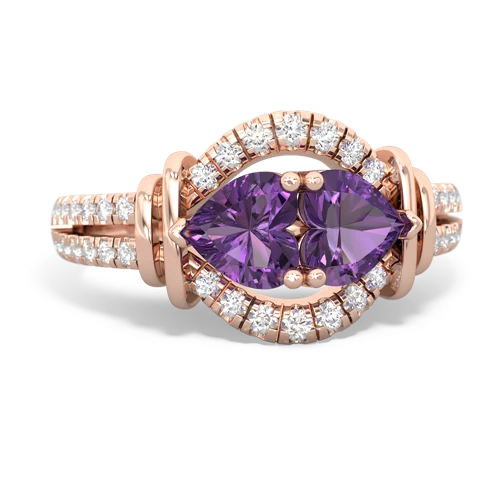 amethyst-amethyst pave keepsake ring