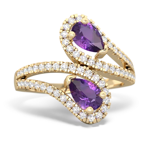 amethyst-amethyst pave swirls ring