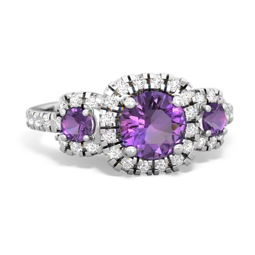 amethyst-london topaz three stone regal ring