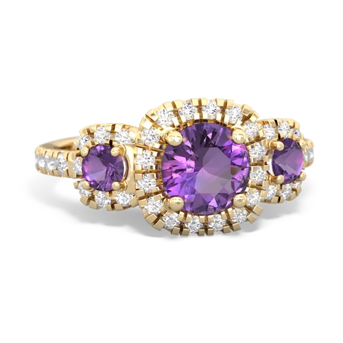 amethyst-amethyst three stone regal ring