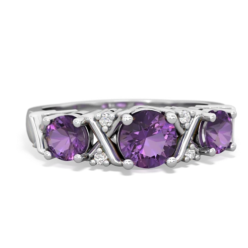 Amethyst Genuine Amethyst with Genuine Amethyst and  Hugs and Kisses ring Ring