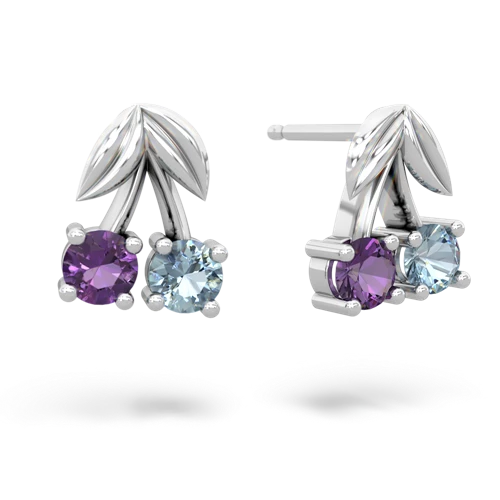 amethyst-aquamarine cherries earrings