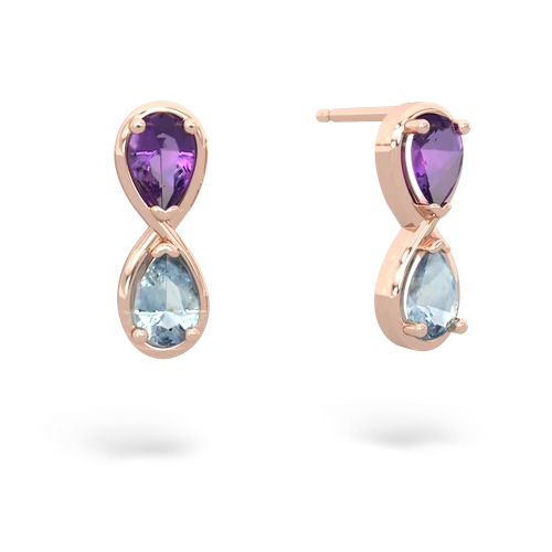 amethyst-aquamarine infinity earrings