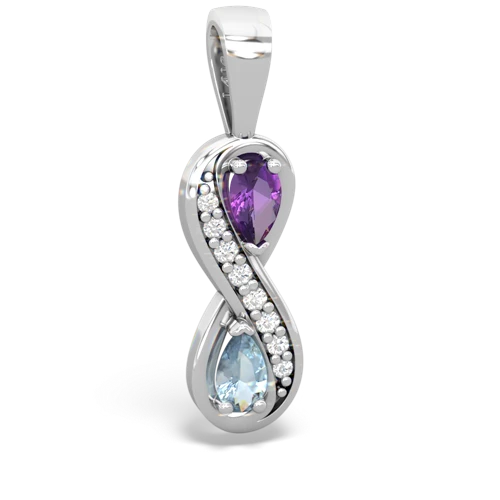 Amethyst Genuine Amethyst with Genuine Aquamarine Keepsake Infinity pendant Pendant
