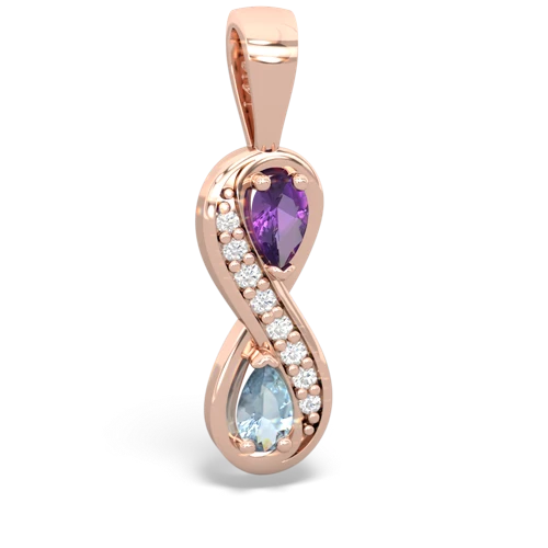 amethyst-aquamarine keepsake infinity pendant