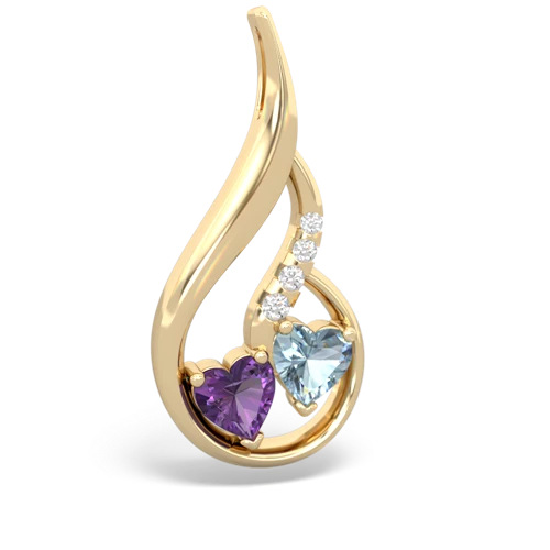 amethyst-aquamarine keepsake swirl pendant