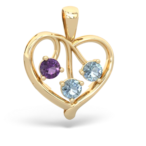 amethyst-aquamarine love heart pendant