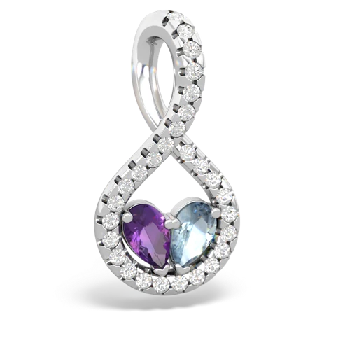 amethyst-aquamarine pave twist pendant