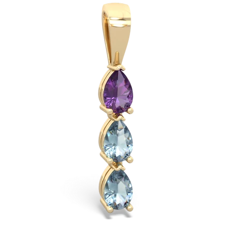 amethyst-aquamarine three stone pendant