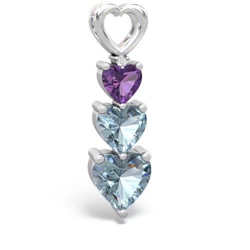 amethyst-aquamarine three stone pendant