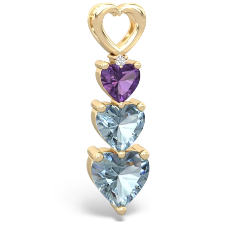 Amethyst Genuine Amethyst with Genuine Aquamarine and Genuine Fire Opal Past Present Future pendant Pendant