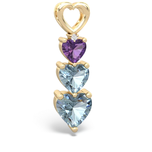 Amethyst Genuine Amethyst with Genuine Aquamarine and Lab Created Alexandrite Past Present Future pendant Pendant