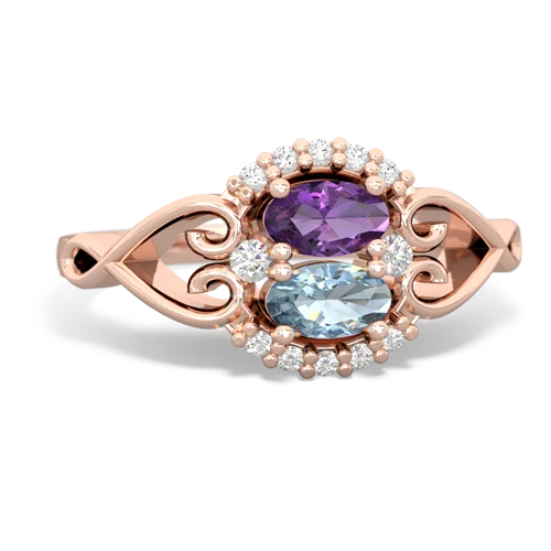 amethyst-aquamarine antique keepsake ring