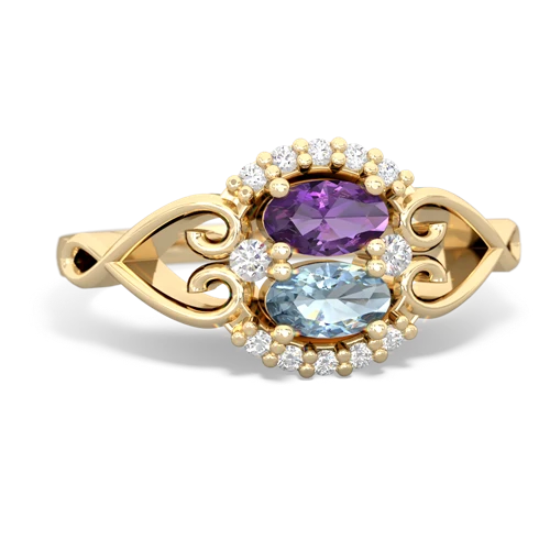 amethyst-aquamarine antique keepsake ring