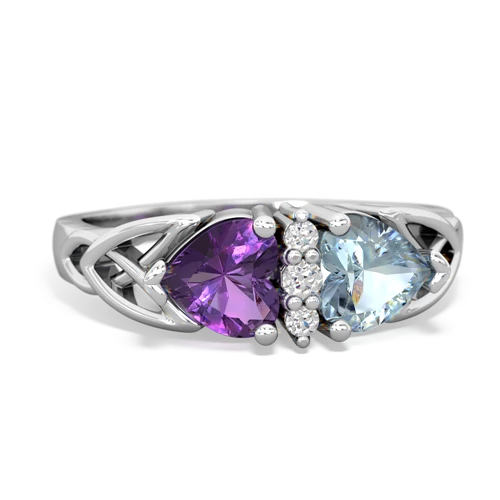 amethyst-aquamarine celtic ring