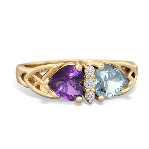 amethyst-aquamarine celtic ring