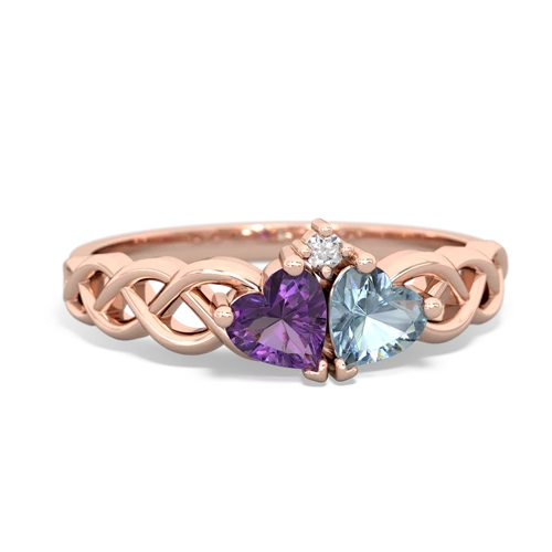 amethyst-aquamarine celtic braid ring