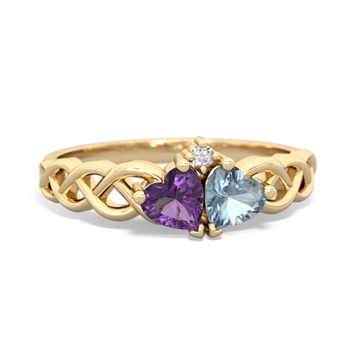 amethyst-aquamarine celtic braid ring